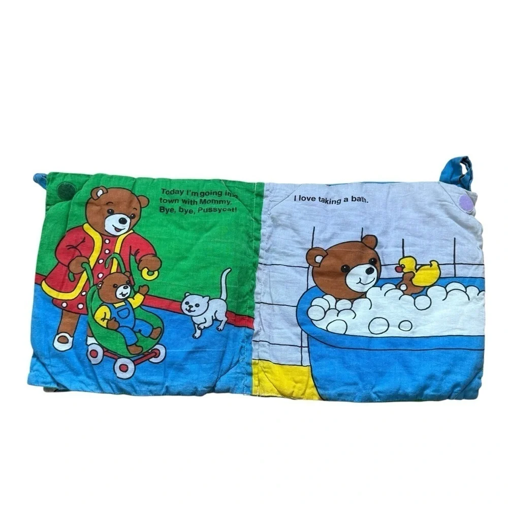 4/$25 Vintage Baby’s First Book Club Teddy’s Day Washable Fabric Colorful Plush